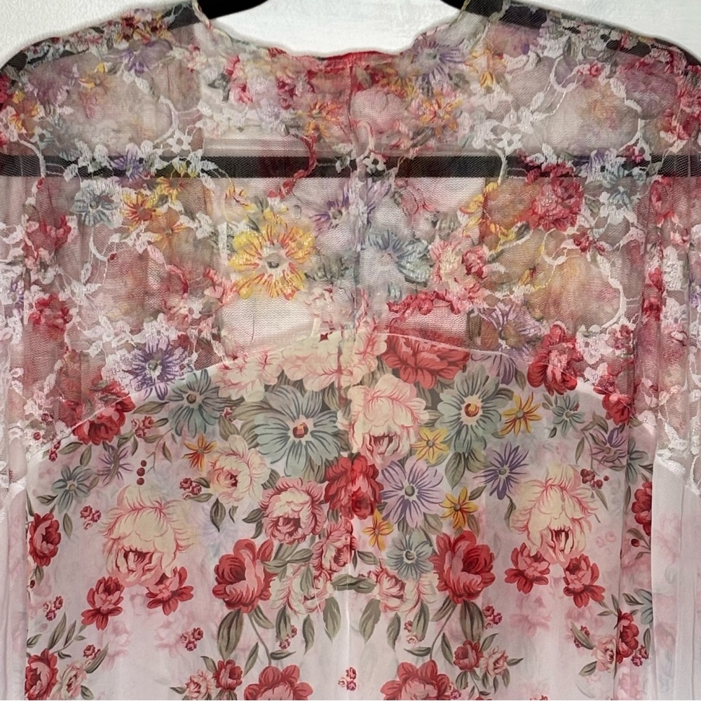 Brittany Black Printed Very Floral Relaxed Fit Kimono Loose Cover Up Women’s 1XL - Picture 9 of 12